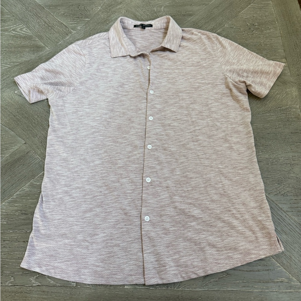 Robert Barakett Short Sleeve Button-up Shirt in Mauve
